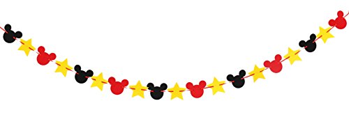 Mickey Mouse Party Decoration Kit, Colourful Mickey Paper Honeycomb Balls, Red Yellow & Black Tassel Garland and Tissue Paper Tassel Themed Pary Ideas