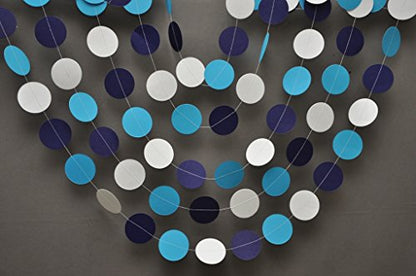 Wedding paper garland - Circle garland - Blue, grey, turquoise garland - Paper garland - Wedding decor - Bridal shower decorations - Nursery