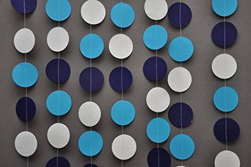 Wedding paper garland - Circle garland - Blue, grey, turquoise garland - Paper garland - Wedding decor - Bridal shower decorations - Nursery