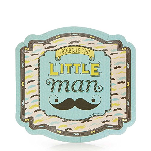 Dashing Little Man Mustache - Baby Shower or Birthday Party Tableware Plates, Cups, Napkins - Bundle for 16