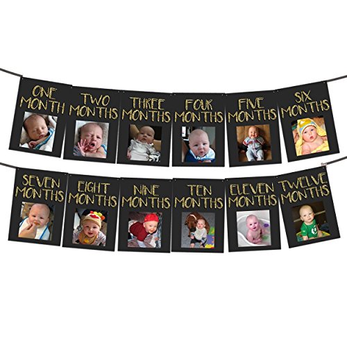 Mr ONEderful Birthday Banner Photo Milestone Boy Gold Glitter