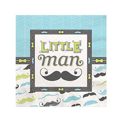 Dashing Little Man Mustache - Baby Shower or Birthday Party Tableware Plates, Cups, Napkins - Bundle for 16