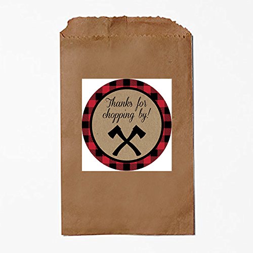 Lumberjack Camping Outdoor Themed Party Favor Bags - Thanks for Chopping By!