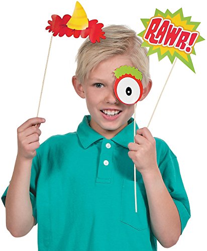 Fun Monster Photo Stick Props (12 Pack) 1 1/2-8 1/2" X 2" - 4 1/4. Paper.