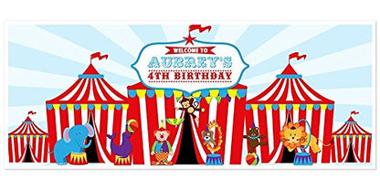 Circus Carnival Big Top Birthday Banner Personalized Party Decoration Backdrop