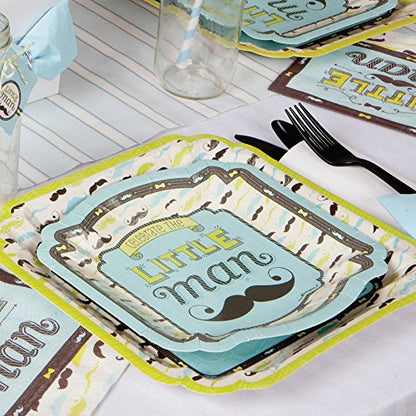 Dashing Little Man Mustache - Baby Shower or Birthday Party Tableware Plates, Cups, Napkins - Bundle for 16