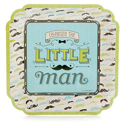 Dashing Little Man Mustache - Baby Shower or Birthday Party Tableware Plates, Cups, Napkins - Bundle for 16