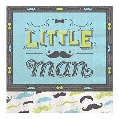 Dashing Little Man Mustache - Baby Shower or Birthday Party Tableware Plates, Cups, Napkins - Bundle for 16