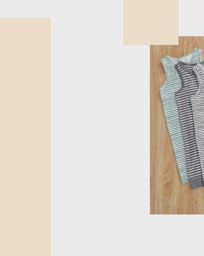 Baby Boys Romper Sleeveless V-neck Pants Striped and Printed Baby Basics