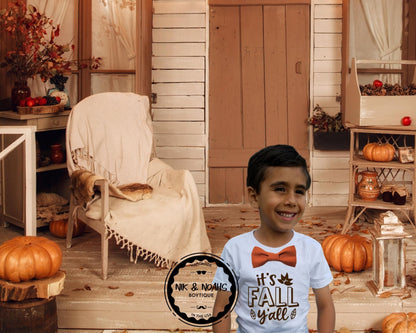 Boys it's fall ya'll shirt with bow tie cute thanksgiving shirts for boys