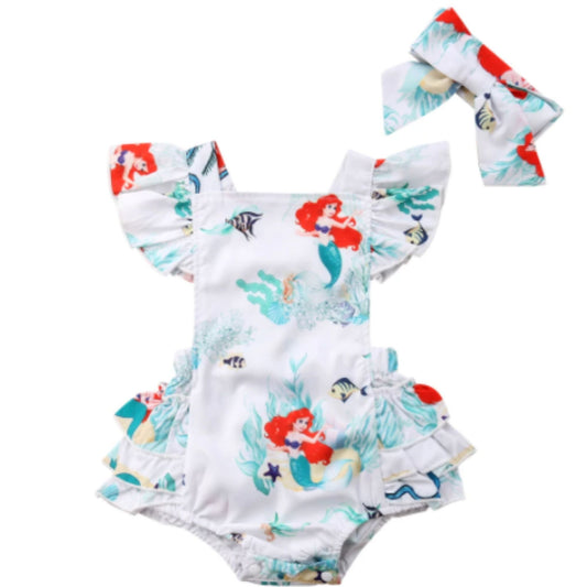 baby girl ariel romper disney outfit little mermaid