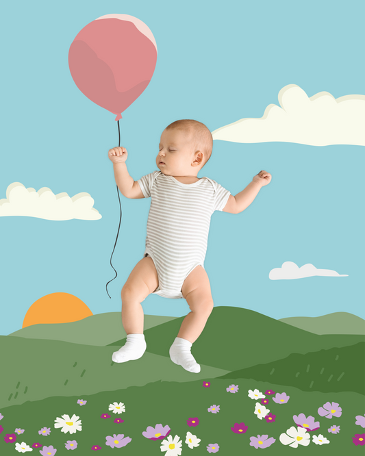 Balloon Baby Photo Backdrop Background Flying Whimsical DIY Monthly Pictures Milestone Backdrop