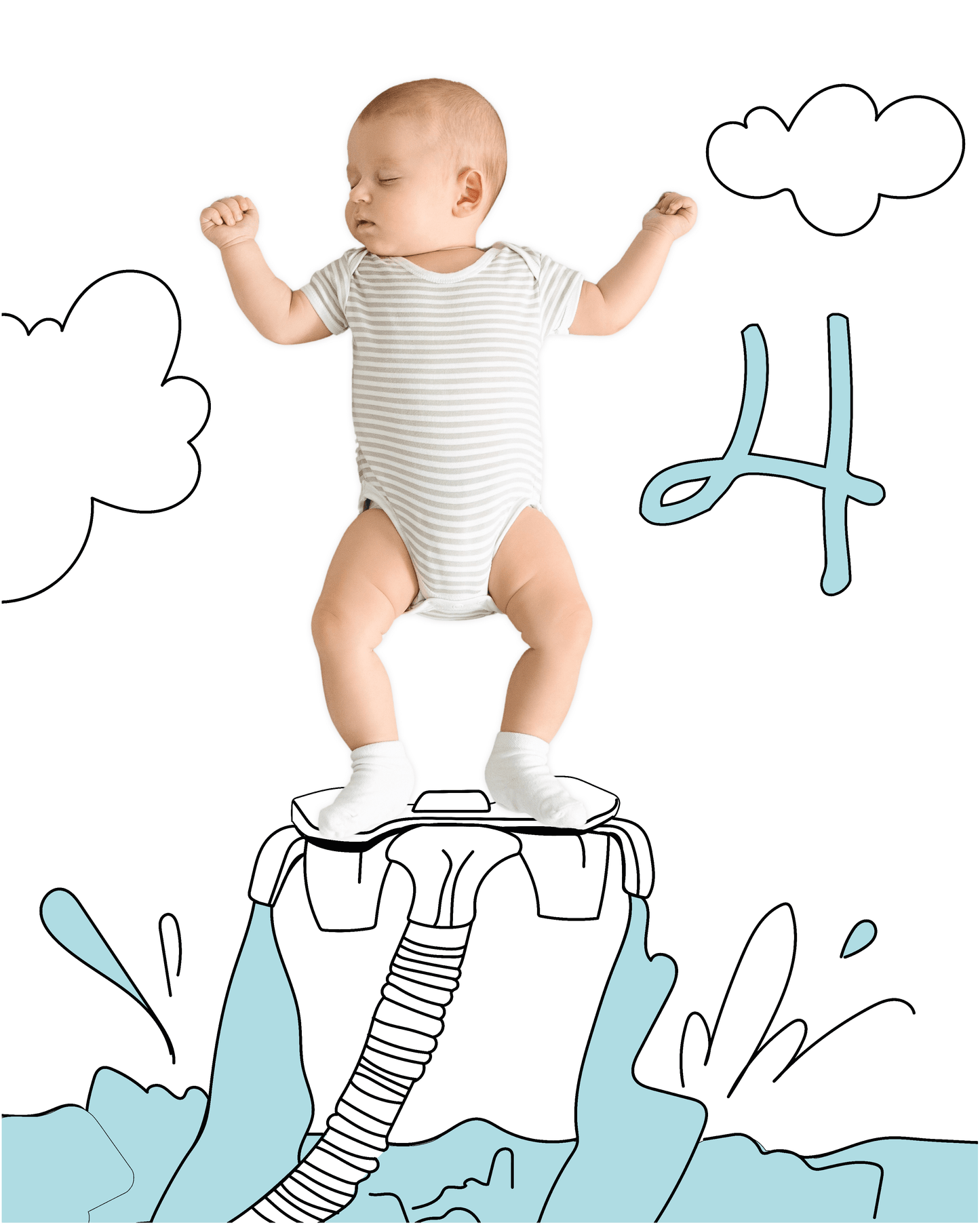 Flyboarding Sketch Baby Photo Backdrop Background Lake Monthly Pictures Milestone Backdrop