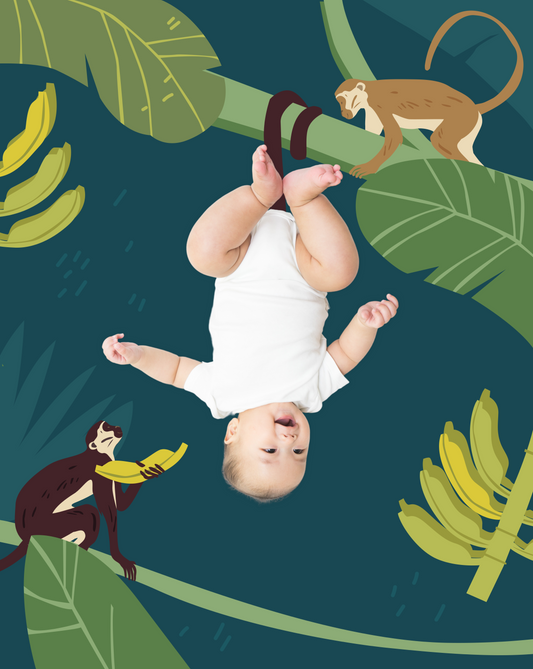 Monkey Baby Photo Backdrop Background Creative DIY Monthly Pictures Milestone Backdrop