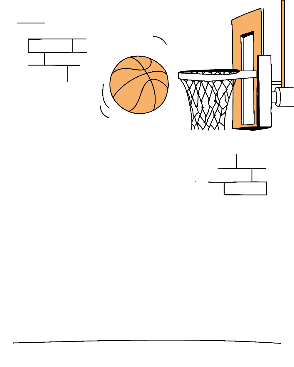 Basketball Sketch Baby Photo Backdrop Background Illustration Monthly Pictures Milestone Backdrop