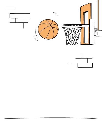 Basketball Sketch Baby Photo Backdrop Background Illustration Monthly Pictures Milestone Backdrop