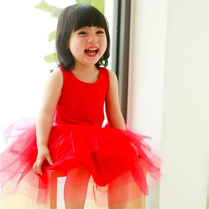 Baby Girl Tutu Dress Tank with Tutu bottom Dance Dress Summer Children Girl Clothing 0-5Y Toddler Girl Tutu Dresses For Birthday Party Kids Dresses For Girl