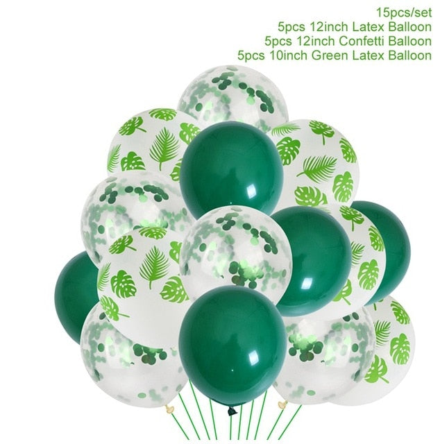 Jungle Party Decorations Green Balloons Palm Leaf latex Animal Forest Birthday Balloon Safari Party Decor Jungle Balloons Animal Zoo Safari Birthday