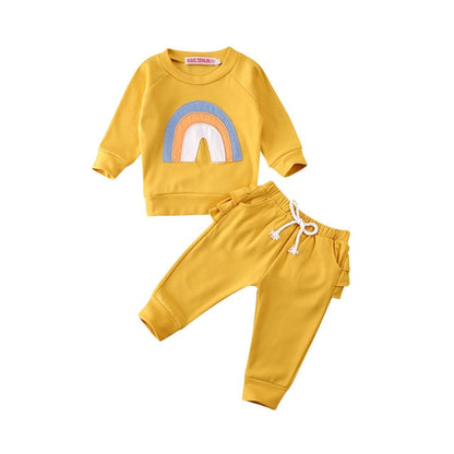 Baby Girl Rainbow Boho Sweatshirt and Sweat Pants