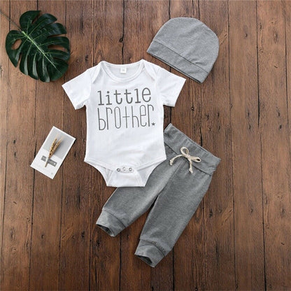 Little Brother Onesie Pant and Hat Coming Home From the Hospital Outfit Baby Shower Gift