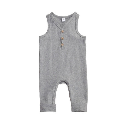 Baby Boys Romper Sleeveless V-neck Pants Striped and Printed Baby Basics