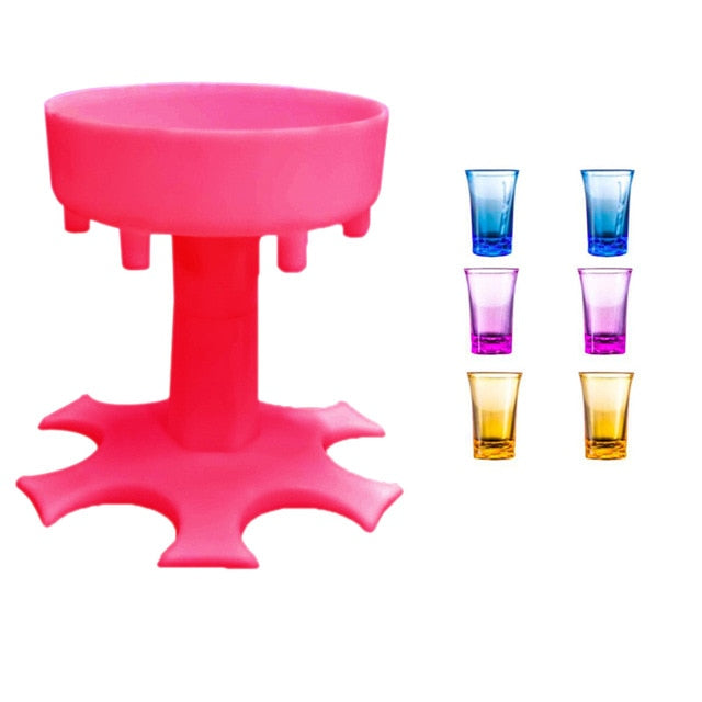 Shots Holder Glass Dispenser Shots Distributor Caddy Liquor Party Games Bar Accessory Drinking 6 Shot Glass Dispenser Holder