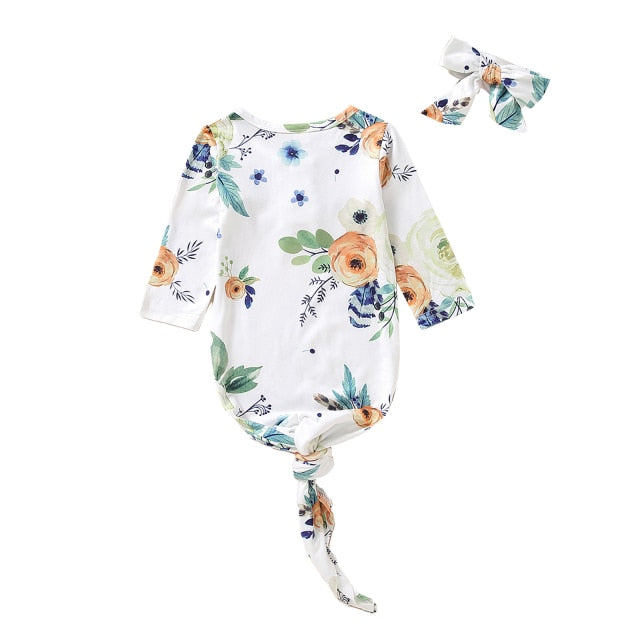 Newborn Girls Floral Blanket Wrap Swaddle Sleeping Gown Coming Home From The Hospital Outfit