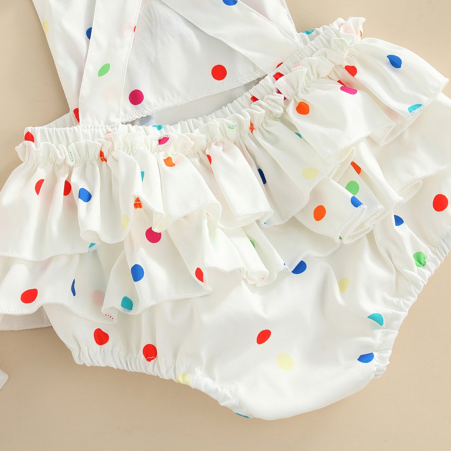 Baby Girl Rainbow Ruffle Romper First Birthday Outfit Rainbow Baby Clothes