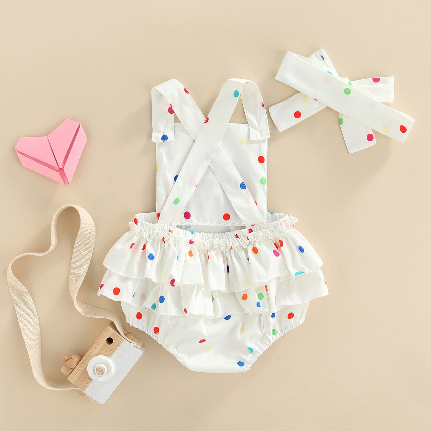 Baby Girl Rainbow Ruffle Romper First Birthday Outfit Rainbow Baby Clothes