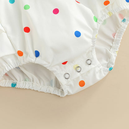 Baby Girl Rainbow Ruffle Romper First Birthday Outfit Rainbow Baby Clothes