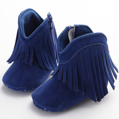 Baby Girl Fringe Moccasin Boot Shoes 7 Color Choices