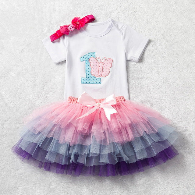 Girls First Birthday Tutu Outfit Sets Many Prints and Colors Available