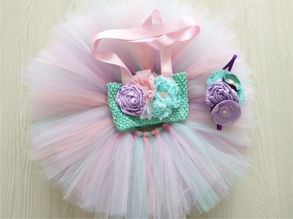 Baby Toddler Girl Tutu Birthday Set Cake Smash Dress Up Picture Outfit