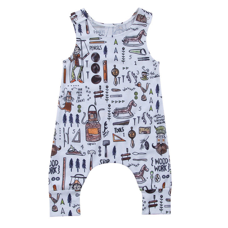 Vintage Toy Print Baby Boy Romper for Fall and Winter