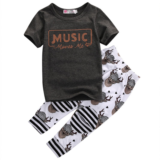 Music Moves Me Baby Boy Clothing Set with Leggings