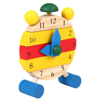 Toddler Wooden Color Digital Cognitive Learning Clock Puzzle