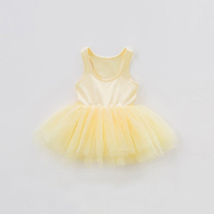 Baby Girl Tutu Dress Tank with Tutu bottom Dance Dress Summer Children Girl Clothing 0-5Y Toddler Girl Tutu Dresses For Birthday Party Kids Dresses For Girl