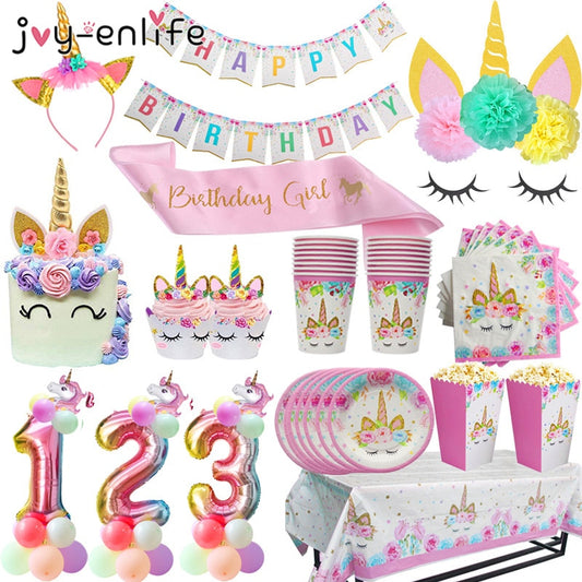 unicorn birthday party theme decorations supplies balloons favors cake