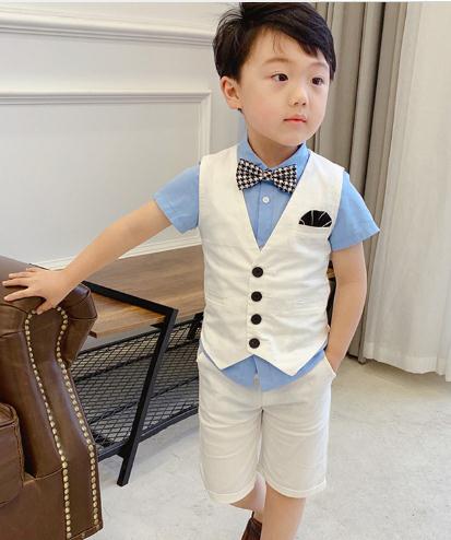 Summer Formal Boys Suits Blazers Clothes Suits For Wedding Formal Party Baby Vest Pants Kids Boy Outerwear Clothing Set