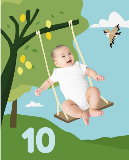 Swing Baby Photo Backdrop Background Announcement Whimsical DIY Monthly Pictures Milestone Backdrop